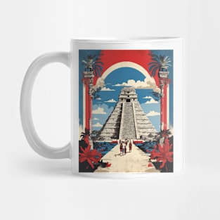 Chichen Itza Mexico Vintage Poster Tourism Mug